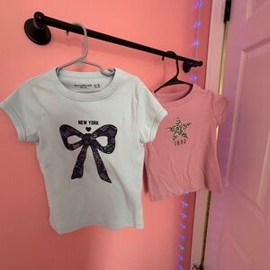 Abercrombie Kids Blue and Pink Graphic Tees